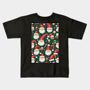 Christmas Seamless Pattern, Santa Claus #3 Kids T-Shirt